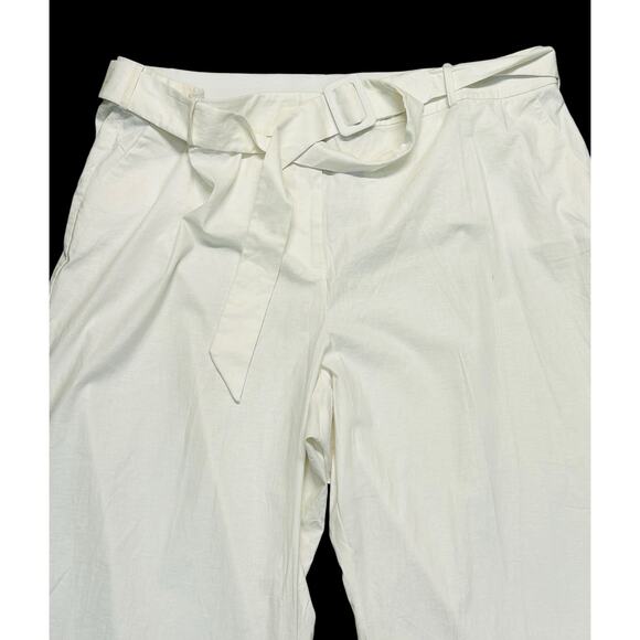 Lane Bryant Wide Leg Linen Blend Pants 28R White Pants NWT‎ - Picture 6 of 7